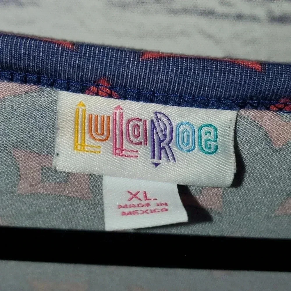 LulaRoe Blue and Red Julia Dress Size XL - Picture 2 of 8